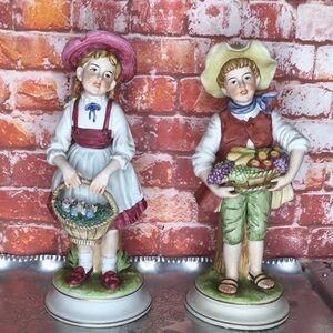 Vintage Andrea by Sedak Collectible Porcelain Country Cousins Figurines